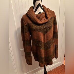 Apt. 9 Chestnut Brown Chevron Cowl Neck Sweater